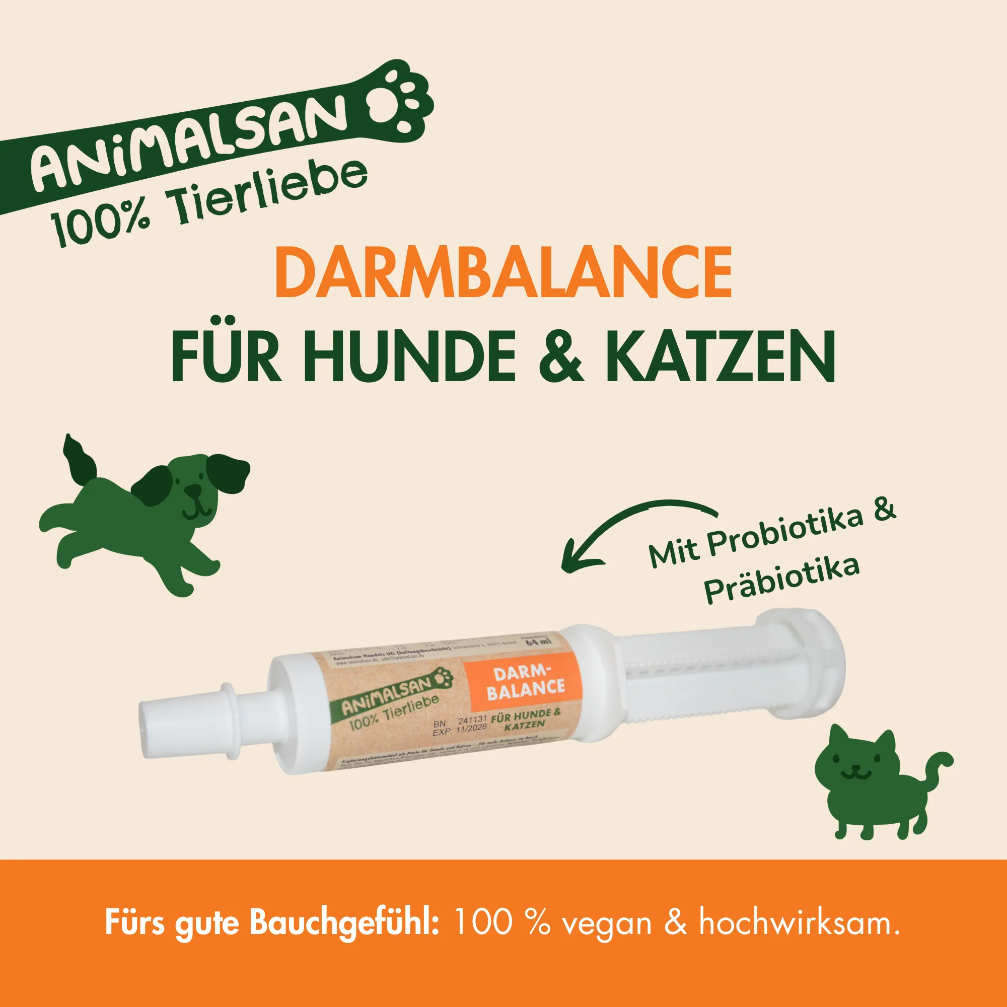 DarmBalance 64ml zur Begleitung der Verdauung für Hund und Katze