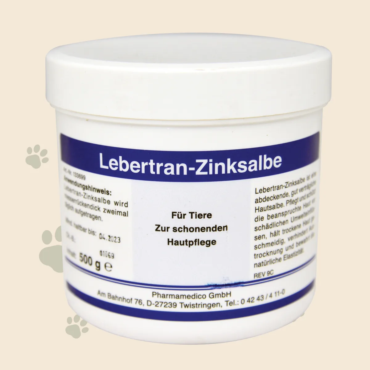 Lebertran-Zinksalbe zur Hautpflege, 500 g